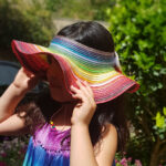 آفتابگیر حصیری تاشو روباه استایل در سفر آفتابگیر حصیری رنگین‌کمانی بوهویی نقاب حصیری قابل حمل برای تابستان