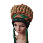 کلاه سرخپوستی قهوه ای سبز